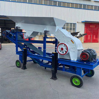 Concasseur à marteaux électrique à moteur pas à pas pour déchets de construction, pour le concassage du béton et des vieilles briques, petit concasseur de pierres portable, max. 10t/h