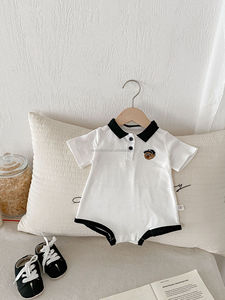 D1841 Combinaison d'été pour bébés garçons, super mignonne, fine, style polo, 100% coton, 100 jours - Product Image 5