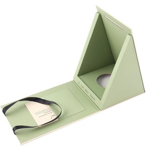 Boîte à parfum triangulaire portable haut de gamme personnalisée, écologique, étanche, avec poignée et ruban, en papier spécial de pâte de bois de qualité supérieure - Product Image 2