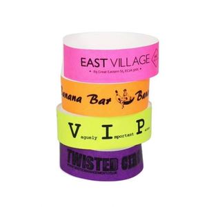 สายรัดข้อมือกระดาษไทเวคพิมพ์ลายตามสั่ง สำหรับคอนเสิร์ตดนตรี ทนทานต่อการฉีกขาด สายรัดข้อมือไทเวคดูปองท์ สำหรับงานปาร์ตี้ ใช้สำหรับระบุตัวตน - Product Image 1