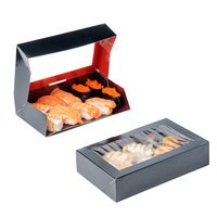 Boîte à emporter pour sushi en papier d'impression avec logo personnalisé avec compartiment d'insertion pour la sauce