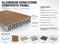 Panneau en aluminium nid d'abeille à grain de bois brun foncé personnalisé avec film décoratif pour revêtement mural intérieur