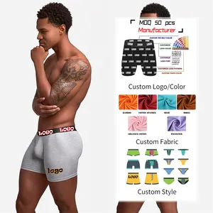 Nieuw Design Ademende Hombre Boxershorts Custom Jacquard Boxers Shorts Katoenen Heren Ondergoed Boxers Voor Heren