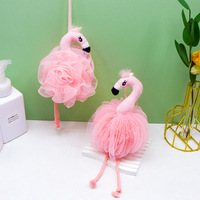 Éponge de bain luffa rose belle conception animale exfoliant corps épurateur boule de douche bouffée de bain maille Luffa éponges pour femmes enfants