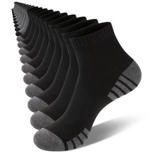 Chaussettes de sport basses pour hommes, respirantes, absorbant la transpiration, en coton et polyester, pour la course à pied - Product Image 1