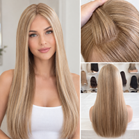 Perruque médicale 100 % cheveux humains, contour en silicone, dessus en soie, antidérapante, nouée à la main, pour l'alopécie