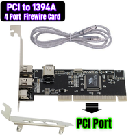 PCIe kartu Firewire 1394 4 Port, kabel koneksi IEEE 1394A PCI Express Firewire kartu ekspansi PCI-E 1X pengontrol Desktop PC DV