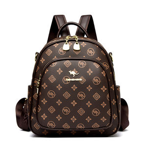 Sac à dos antivol portable à motif géométrique en PU de haute qualité avec cadre interne et sac à main de créateur pour usage quotidien des étudiants - Product Image 3