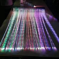 Rideau d'eau multicolore à LED à fibre optique Lumières à fibre optique étanches à l'eau