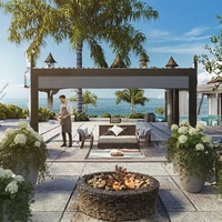 Pergola de Luxe en Aluminium Imperméable et Coupe-Vent pour Évacuation des Émeuvements Estivaux en Bord de Piscine, Idéale pour les Évacuations Privées en Bord de Piscine