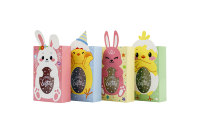 Boîtes en papier pour friandises à thème de Pâques avec fenêtre, design lapin et poussin, pour fête de Pâques, cadeaux, friandises, boîtes en papier pour cadeaux