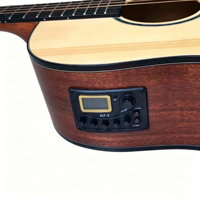 Pastilla para Guitarra Acústica KLT-3, Sistema de Pastillas Activas Dobles con Ecualizador de 5 Bandas, Sintonizador LCD, Preamp OEM de Fábrica, ABS, Profesional y para Principiantes