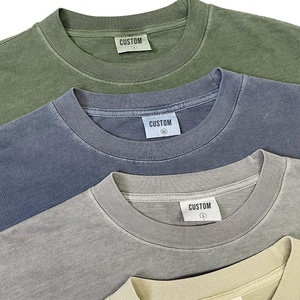 Boxy ras du cou Dtg impression doux Vintage Streetwear graphique coton hommes blanc lavé lourd soleil délavé 280 Gsm personnalisé surdimensionné t-shirt - Product Image 1