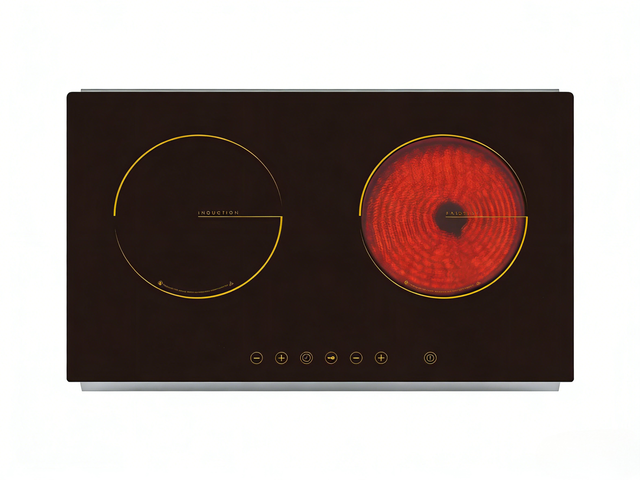 Combined 2000W+2000W Infrared and Induction Cooktop Electric Stave Precise Temperature Control Ceramic Panel