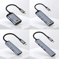 Hub USB multifonctionnel et durable 100W Type C mâle vers USB A, adaptateur de données pour ordinateur portable et caméra avec câble en nylon