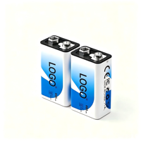 Pila Alcalina de 9 Voltios, No Recargable, Alta Capacidad, 6LR61, Celda Seca para Control de Videojuegos, Reloj, Audio Profesional