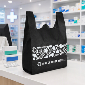 Sacs non tissés robustes Richer, réutilisables, avec logo personnalisé, impression par sublimation, poignées cousues, pliables, pour marché des agriculteurs et usage professionnel - Product Image 5