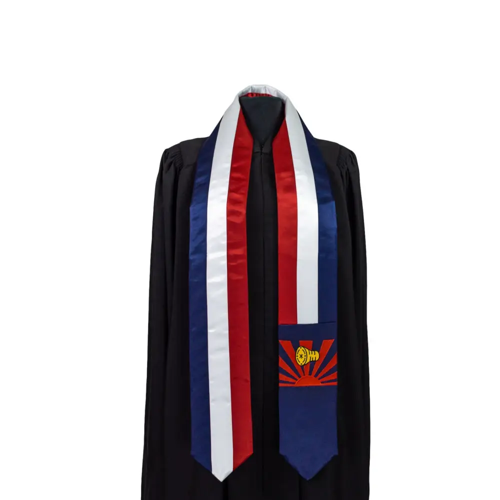 Cinta de graduación de la bandera nacional de Karen, estola personalizada, accesorio de Bata de despedida de soltera, chal