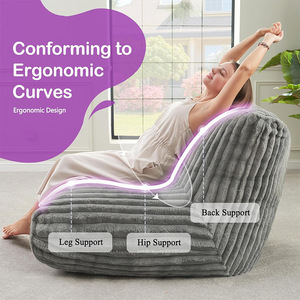 <b>Beanbag</b> Chair Extra Soft Removable Cover Versatile For Adults Children Elderly Bean <b>Fill</b> Gray - Product Image 3