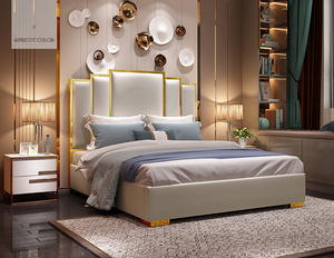 Ventas calientes Camas suaves modernas Muebles de cama de cuero estilo Master Girl con marco de madera Camas japonesas - Product Image 2