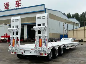 High Quality 3 Axles Excavator Semi Trailer For Transporting 60tons Excavator Lowbed Trailer 3 Axle Lowbed Semitrailerrailer