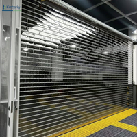 Porte à enroulement moderne en PVC transparent, étanche et coupe-vent, pour usage commercial intérieur, hôpitaux, cuisines et devantures de magasins