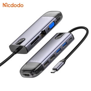 MCDODO 10-en-1 HUB HD * 1 RJ45 * 1 5Gbps Ports de données TF/SD Lecteur de carte Gigabit LAN USB-C Hub <span class=keywords><strong>Adaptateur</strong></span> pour <span class=keywords><strong>MacBook</strong></span> <span class=keywords><strong>Air</strong></span> XPS Plus - Product Image 1