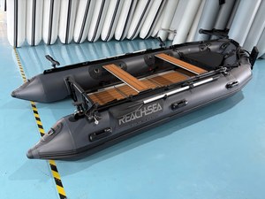 Bateau robuste RSA-HD380 gris foncé de 380 cm avec renfort de fond et <span class=keywords><strong>support</strong></span> <span class=keywords><strong>moteur</strong></span>, <span class=keywords><strong>support</strong></span> radar pour l'aventure - Product Image 2