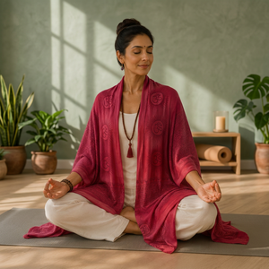 Women's Om Mantra Print Soft Cotton Yoga Meditation Ethnic Style Breathable Lightweight Skin-Friendly <b>Wrap</b> <b>Shawl</b> Spring Summer - Product Image 3