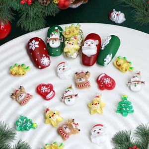 30 piezas 3D Navidad 30 piezas resina armadura accesorios muñeco de nieve alce <span class=keywords><strong>manicura</strong></span> decoraciones árbol transfronterizo <span class=keywords><strong>manicura</strong></span> <span class=keywords><strong>francesa</strong></span> - Product Image 3