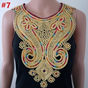 Venta al por mayor DIY nuevo diseño 3D collares de encaje para dama ropa parche bordado personalizado malla cuello parches para Vestido Mujer ropa de fiesta - Product Image 5