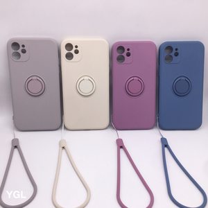 Gran oferta, <span class=keywords><strong>2</strong></span>,0 MM, silicona líquida, Color caramelo, manos libres con soporte de anillo de tira, funda de teléfono para <span class=keywords><strong>iPhone</strong></span> <span class=keywords><strong>11</strong></span> 12 13 Pro Max 14 15 - Product Image 3