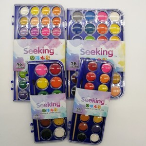 28 Colori <span class=keywords><strong>con</strong></span> 1 Pennello, Set di Acquerelli Solidi per Arte - Product Image 6