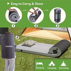 Colchón plegable de espuma viscoelástica para acampar, almohadilla portátil enrollable para dormir, aislamiento cruzado, almacenamiento de fábrica, respetuoso con el medio ambiente para niños - Product Image 2