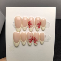 Vente en gros d'usine, ongles en acrylique à presser, mode, faits à la main, luxe, ongles à presser scintillants, manucure française sur 10 pièces