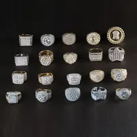 Anel personalizado jóias, atacado novo design hip hop gelado fora ouro banhado diamante anel