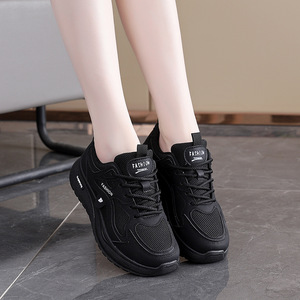 <span class=keywords><strong>Sneakers</strong></span> con Tacco Alto Traspiranti in Rete con Lacci per Donne 2025 Nuova Primavera Autunno Scarpe Leggere da Corsa per Studentesse delle Scuole Medie - Product Image 1