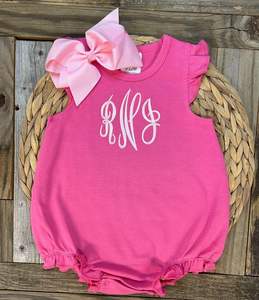 사용자 정의 자수 아기 옷 여름 플러터 소매 유아 아기 버블 장난 꾸러기 유아 소녀 빈 니트 면 복장 2026 - Product Image 4