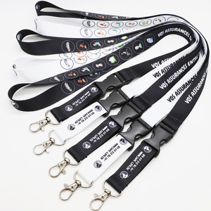 Customize Sublimation Logo Polyester Lanyard Anime Lanyard Keychain with Safety Breakaway Buckle