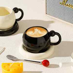 ถ้วยกาแฟเซรามิกสไตล์ยุโรปหรูหราน้ำหนักเบาประกอบด้วยชุดถ้วยและจานรองหลายชิ้น - Product Image 6