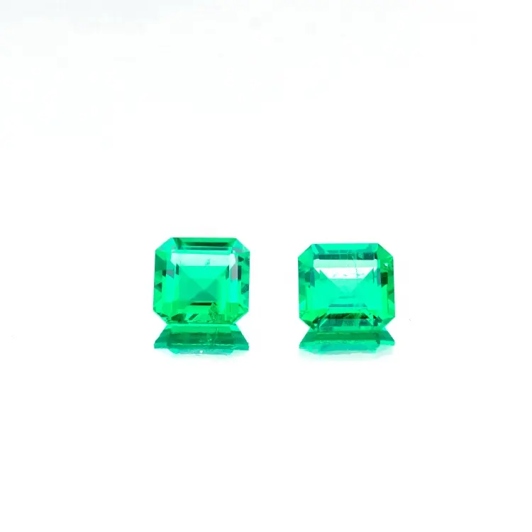 Hochwertiger Smaragdquadrat-Glass tein Lose synthetische grüne Glase del steine