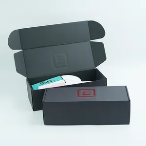 चीन कारखाने थोक काले मेलर बॉक्स जूता बॉक्स के लिए कस्टम लोगो मुद्रित फ्लैट तह पैकेजिंग नालीदार मेलिंग कागज बॉक्स