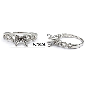 Chine Usine Bijoux Bagues En Diamant 14k Or Bague De Mariage Fiançailles Forme Ronde Beauté Semi Monture Bague De Fiançailles Pour Les Femmes - Product Image 2