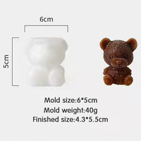 Moule à glaçons en silicone 3d en forme d'animal, ours en peluche simple de qualité alimentaire pour la maison
