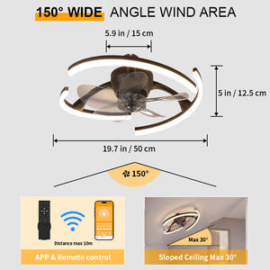 Ventilador de Techo Moderno con Control Remoto Eléctrico de Plástico, LED, Motor BLDC de 6 Velocidades, Silencioso, 5 Aspas, Luz, para Uso en Exteriores y Hoteles, Ahorro de Energía - Product Image 4