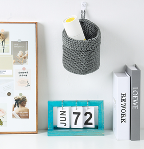 Cestas <span class=keywords><strong>de</strong></span> cuerda <span class=keywords><strong>de</strong></span> <span class=keywords><strong>ganchillo</strong></span> colgantes <span class=keywords><strong>de</strong></span> color redondo hechas a mano - Product Image 2