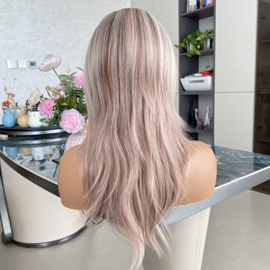 Perruques synthétiques 13x4 couleur abricot, résistantes à la chaleur, avec dentelle transparente, pour femmes blanches – Meilleures ventes - Product Image 6