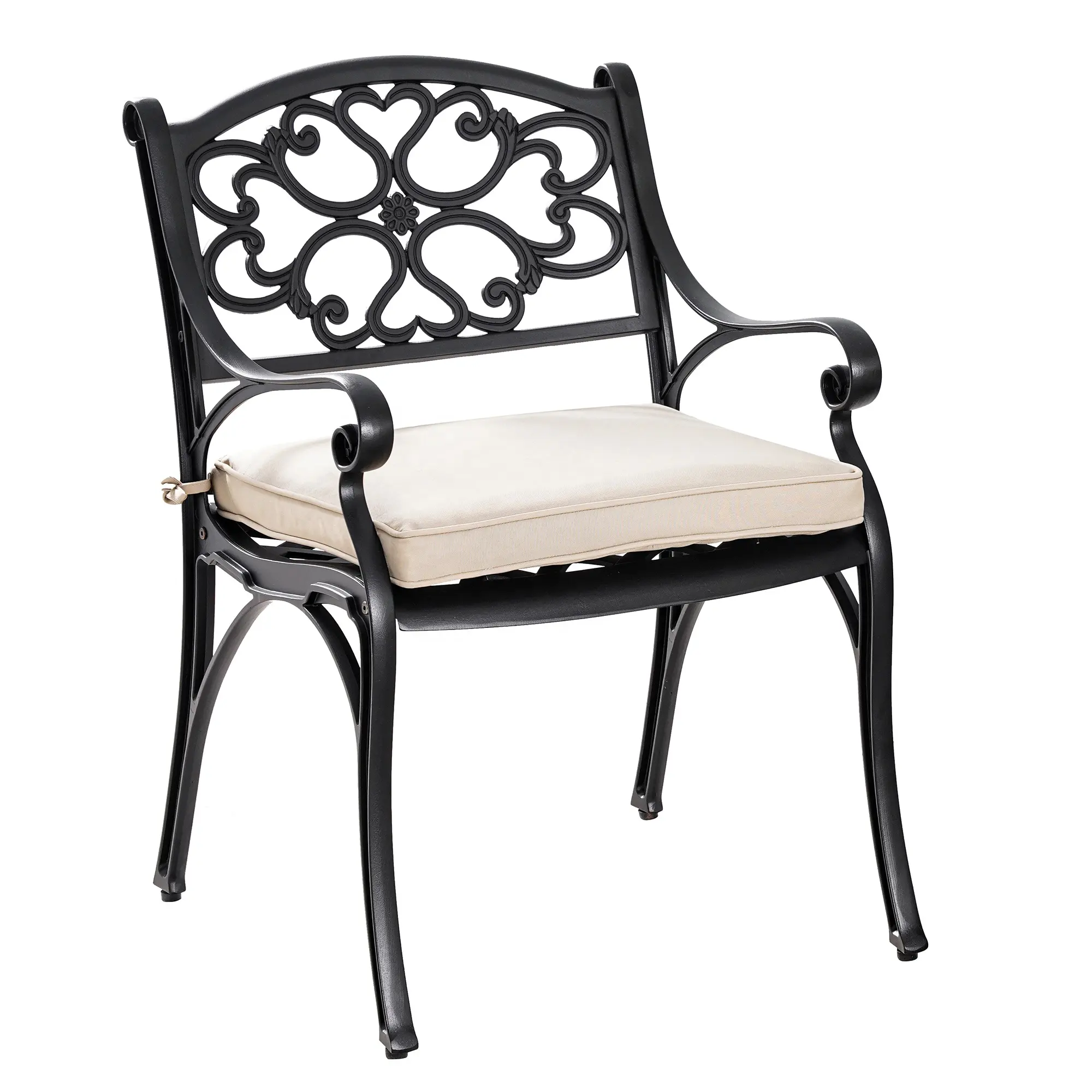 Mobili da giardino in alluminio pressofuso da esterno dal Design classico con sedia in stile antico
