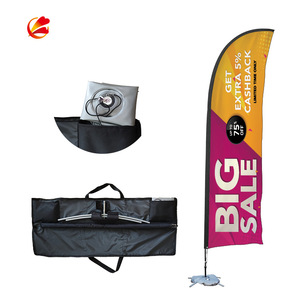 工場直販スクエアベースタイプカスタム広告理髪店旗屋外用 - Product Image 3