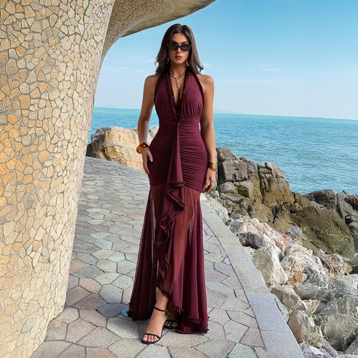 chiffon layered dress Dolce & Gabbana Vibrant Silk Floral Maxi Dress